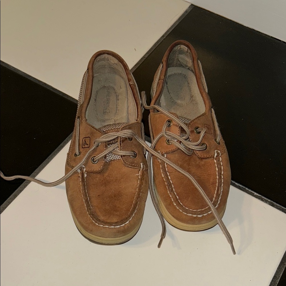 Sperry Brown Leather Boat Shoes Moccasin-Style
